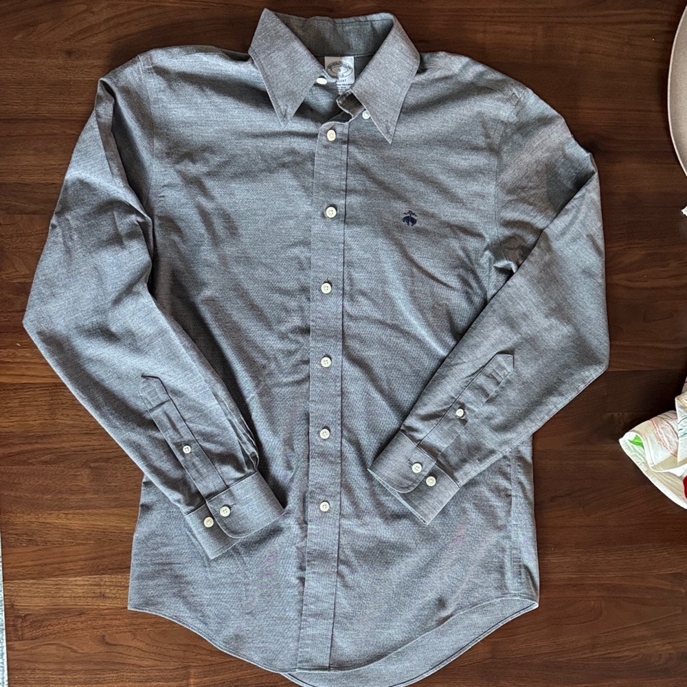 Men's Brooks Brothers Gray Button-Up Shirt